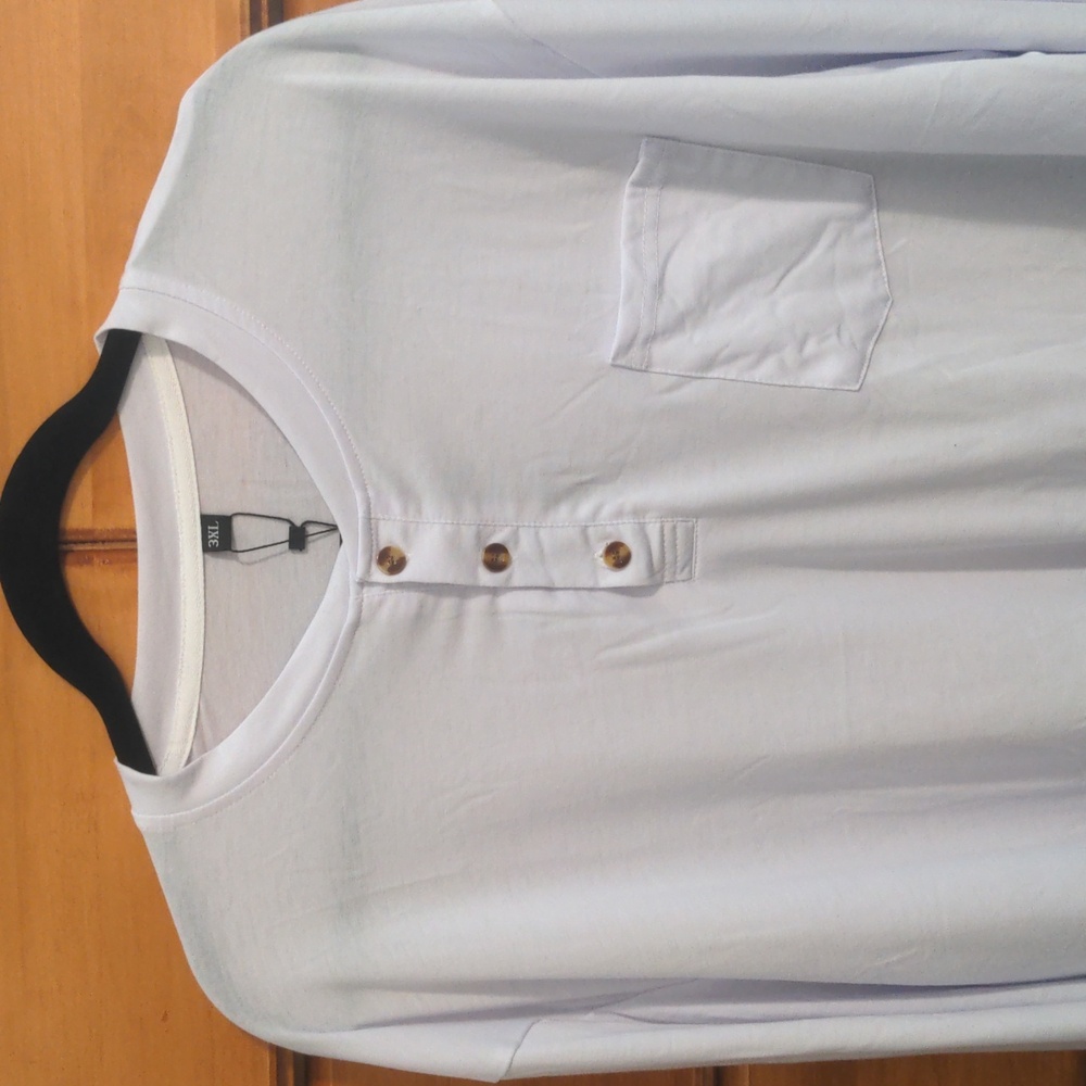 Uni Clau Men's Big & Tall Long Sleeve White Pocket T-shirt. Size 3 X - Picture 2 of 6